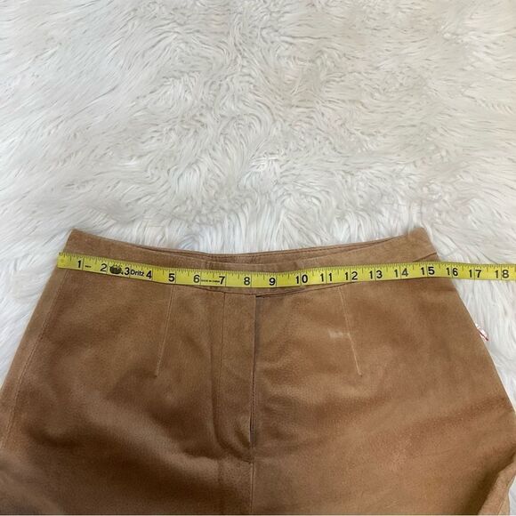 NEW AR BERNARDO Nutmeg Brown Genuine Leather Suede Stright Trousers Pants 8 - Picture 12 of 16